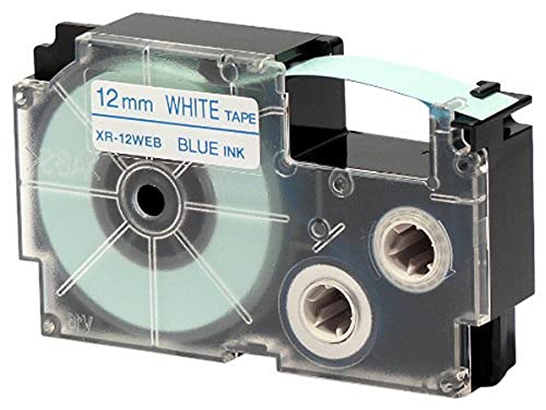 CASIO EZ-Label Printer XR-12WEB1 Schriftband selbsthaftend 12 mm x 8,0 m blau auf weiß von Casio