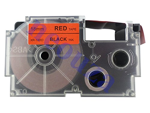 CASIO EZ-Label Printer XR-18RD1 Schriftband selbsthaftend 18 mm x 8,0 m schwarz auf rot von Casio