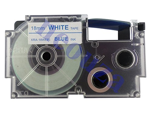 CASIO EZ-Label Printer XR-18WEB1 Schriftband selbsthaftend 18 mm x 8,0 m blau auf weiß von Casio