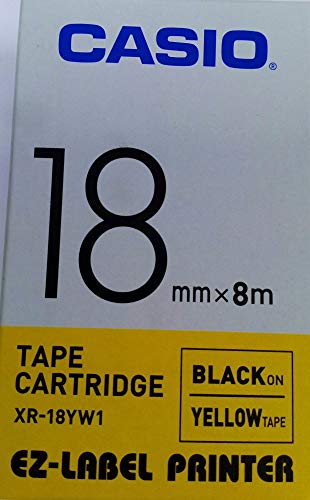 CASIO EZ-Label Printer XR-18YW1 Schriftband selbsthaftend 18 mm x 8,0 m schwarz auf gelb von Casio