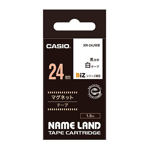 CASIO EZ-Label Printer XR-24JWE Schriftband magnetisch 24 mm x 1,5 m schwarz auf weiß von Casio