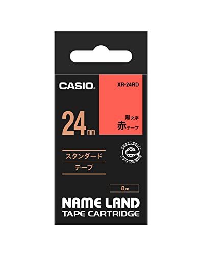 CASIO EZ-Label Printer XR-24RD1 Schriftband selbsthaftend 24 mm x 8,0 m schwarz auf rot von Casio
