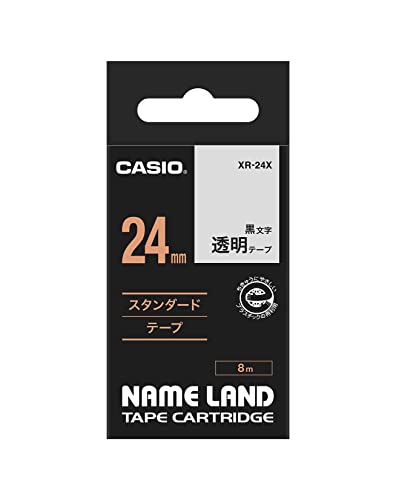 CASIO EZ-Label Printer XR-24X1 Schriftband selbsthaftend 24 mm x 8,0 m schwarz auf transparent von Casio
