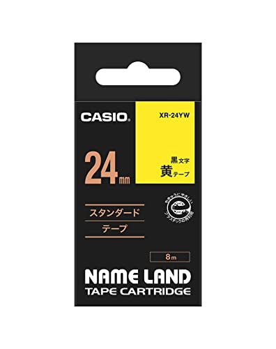 CASIO EZ-Label Printer XR-24YW1 Schriftband selbsthaftend 24 mm x 8,0 m schwarz auf gelb von CASIO