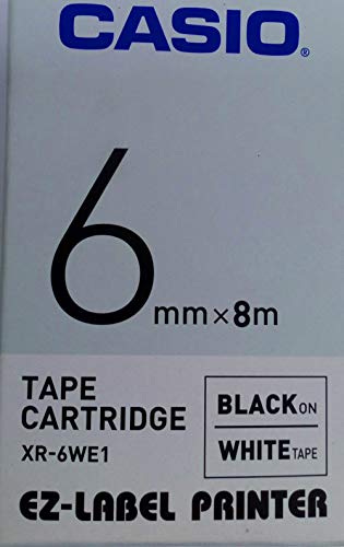 CASIO EZ-Label Printer XR-6WE1 Schriftband selbsthaftend 6 mm x 8,0 m schwarz auf weiß von Casio