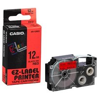 CASIO Schriftband XR-12RD XR-12RD1, 12 mm schwarz auf rot von Casio