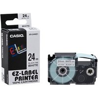 CASIO Schriftband XR-24WE XR-24WE1, 24 mm schwarz auf weiß von Casio