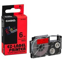 CASIO Schriftband XR-6RD XR-6RD1, 6 mm schwarz auf rot von Casio