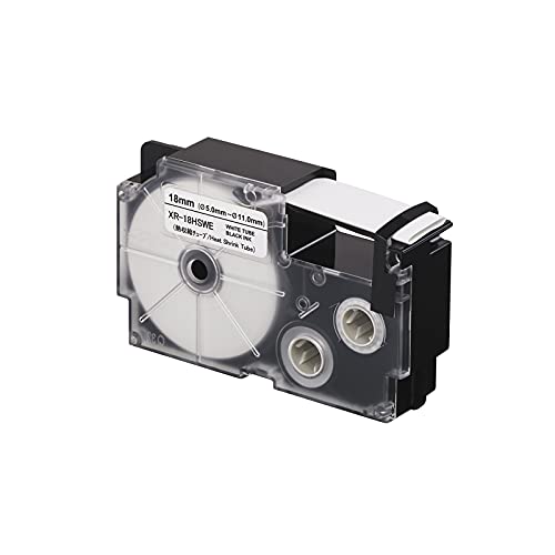 Casio EZ-Label Printer XR-18HSWE Schriftband Schrumpfschlauch für Kabel 5,0-11,0 mm, 18 mm x 2,5 m schwarz auf weiß Casio EZ-Label Printer XR-18HSWE Schriftband Schrumpfschlauch für Kabel 5,0-11,0 mm, 18 mm x 2,5 m schwarz auf weiß von Casio