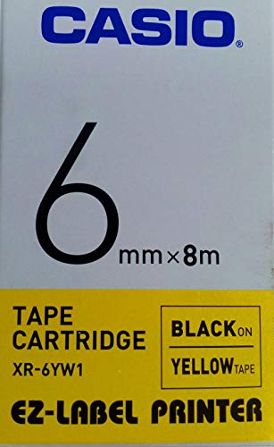 CASIO EZ-Label Printer XR-6YW1 Schriftband selbsthaftend 6 mm x 8,0 m schwarz auf gelb von Casio