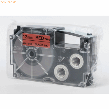 Casio Schriftbandkassette XR-12 RD 12mm schwarz auf rot von Casio