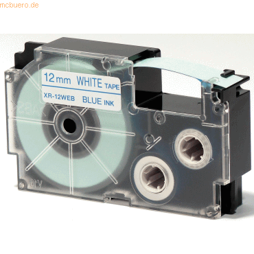 Casio Schriftbandkassette XR-12 WEB 12mm blau auf weiß von Casio