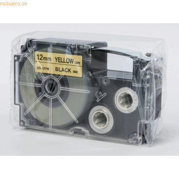 Casio Schriftbandkassette XR-12 YW 12mm schwarz auf gelb von Casio