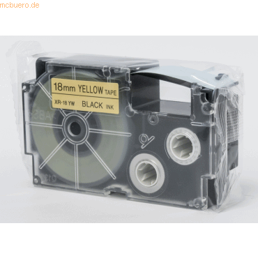 Casio Schriftbandkassette XR-18 YW 18mm schwarz auf gelb von Casio