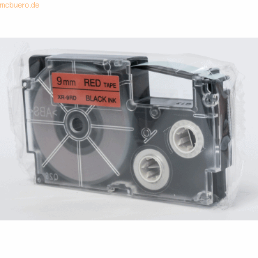 Casio Schriftbandkassette XR-9 RD 9mm schwarz auf rot von Casio
