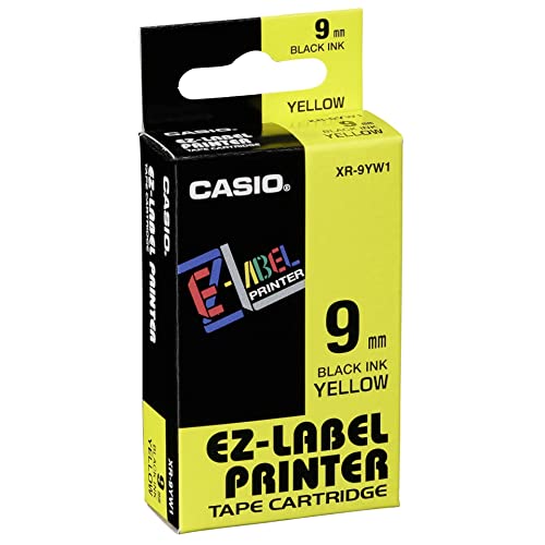 Casio xr-9yw schwarz auf gelb Band D Etikett – Bänder D Etiketten (schwarz auf gelb, 9 mm, Schwarz, 8 m) von Casio