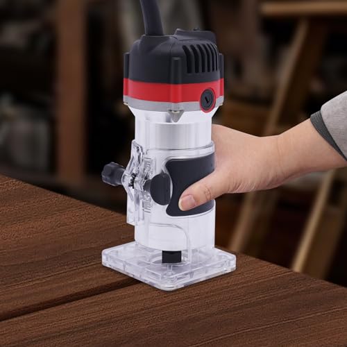 Elektrische Oberfräse Kantenfräse Holz Wood Fräsmaschine 800W - Oberfräse Professional Trimmen Einhandfräse für Holzbearbeitung mit Transparenter Basis und Dressing Führung Montage Elektrische Oberfräse Kantenfräse Holz Wood Fräsmaschine 800W - Oberfräse Professional Trimmen Einhandfräse für Holzbearbeitung mit Transparenter Basis und Dressing Führung Montage von Caskunbsy