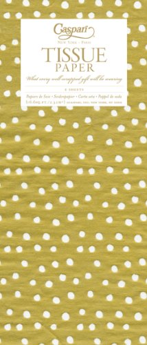 Caspari 88323TIS Seidenpapier Einseitig bedrucktes mit Design, Small Dots gold von Caspari