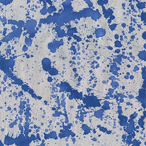Caspari 89670rc Geschenkpapierrolle, Motiv splatterware Blue Man Silver Foil 2,4 m von Caspari