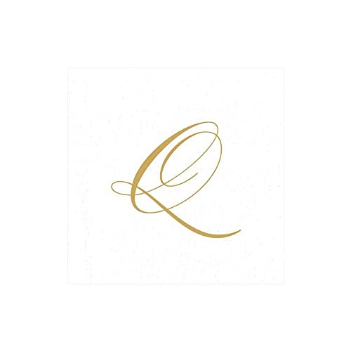 Entertaining with Caspari Cocktail-Servietten, Monogramm Initiale Q, Weiß, 30 Stück Entertaining with Caspari Cocktail-Servietten, Monogramm Initiale Q, Weiß, 30 Stück von Caspari