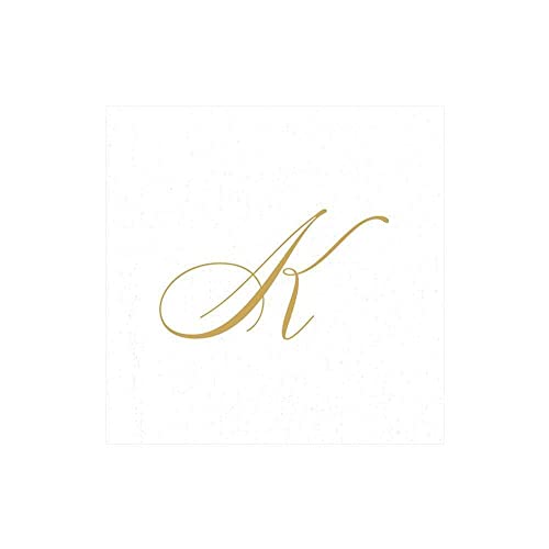 Entertaining with Caspari White Pearl Paper Linen Cocktail Napkins, Monogram Initial K, Pack of 30 Entertaining with Caspari White Pearl Paper Linen Cocktail Napkins, Monogram Initial K, Pack of 30 von Caspari