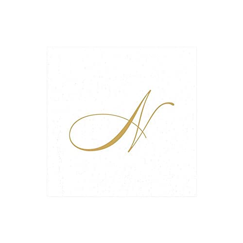 Entertaining with Caspari White Pearl Paper Linen Cocktail Napkins, Monogram Initial N, Pack of 30 Entertaining with Caspari White Pearl Paper Linen Cocktail Napkins, Monogram Initial N, Pack of 30 von Caspari