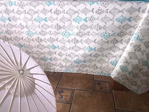 Tischdecke aus Segeltuch, Bedruckt, 140 x 350 cm, Türkis Tischdecke aus Segeltuch, Bedruckt, 140 x 350 cm, Türkis von Cassa Luyton