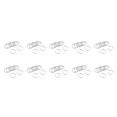 Casstad 10 x Ring-Set für Schlüsselanhänger, 10 x Qualität, 50 mm, große Schnalle mit Schlüssel, aus robustem Nickel, Federschnalle von Casstad