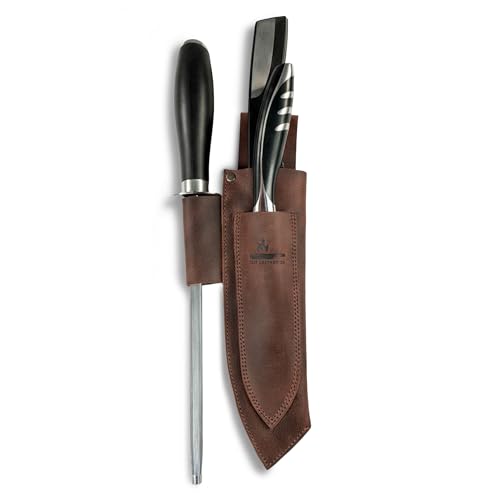 Cast Leather Co., Messerscheide mit Gürtelschlaufe, Taillenholster, genietetes Etui für Messer, kulinarisches Zubehör, Vollnarbenleder, handgefertigt, Bourbon Braun Cast Leather Co., Messerscheide mit Gürtelschlaufe, Taillenholster, genietetes Etui für Messer, kulinarisches Zubehör, Vollnarbenleder, handgefertigt, Bourbon Braun von Cast Leather Co.