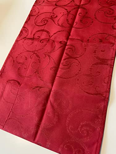 Castejo Tischdecke (50x50cm, Rot, Quadratisch, Geblümt mit Plissierten Ecken, Kunststoff, Damast, Schimmernd, Blumig, 1 Stück, für Esstisch, Buffettisch, innen, Herbst, Winter) von Castejo