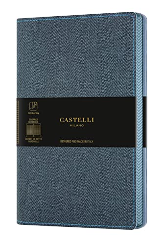 CARNET HARRIS GRAND FORMAT QUADRILLE SLATE BLUE von Castelli Milano