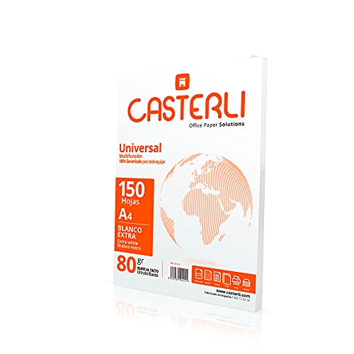 CASTERLI 81012 A4-Papier, A4-Papier, A4-Papier, 150 Blatt, A4-Papier, 80 g, extra weiß, Mehrzweckpapier für A4-Drucker, 80 g/m², A4, 150 Blatt von Casterli