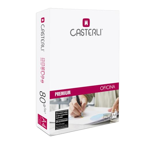 CASTERLI A4-Blätter, A4-Papier, 500 Blatt, weiß, A4, 80 g, extra weiß, Mehrzweck-Papier für A4-Drucker 80 g/m² (A4, 500 Blatt) von Casterli