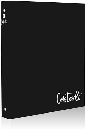 Casterli 7289 Ringbuch Basic, 4 Ringe, mattbeschichtet, Größe 320 x 275 x 40 mm, verschiedene Farben, 30 mm Ringe (schwarz) von Casterli