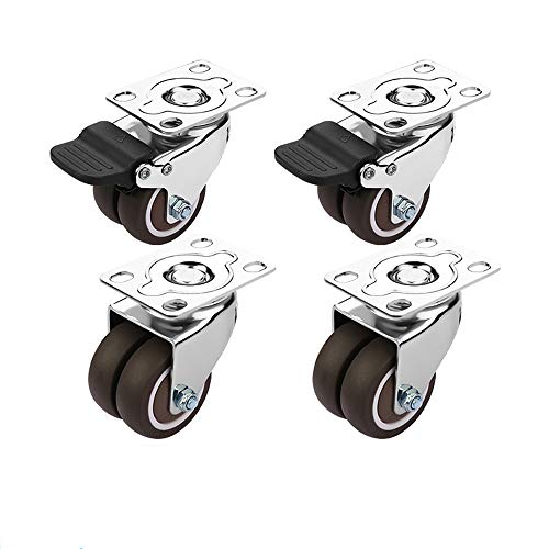 Casters 1,5 "/ 2" Dämpfungsrad, Universalrad mit Bremse, Gummirad, Richtungsrad, Gummireifen, weiches Gummimaterial, leise und leicht. Casters 1,5 "/ 2" Dämpfungsrad, Universalrad mit Bremse, Gummirad, Richtungsrad, Gummireifen, weiches Gummimaterial, leise und leicht. von Casters