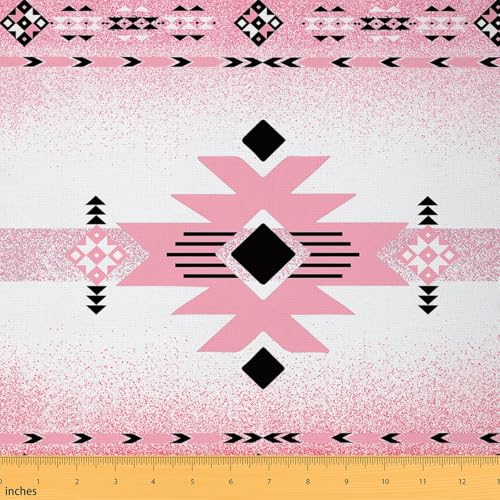 Stoff im Boho-Stil, Aztekenstoff, Ethnische Geometrie, Polsterstoff, Ombré-Pailletten-Druck, dekorative Möbelstoffe, dunkelrosa, Bastel- und Nähzubehör, DIY-Stoffe, 2 m, 183 cm L x 149,9 cm B von Castle Fairy