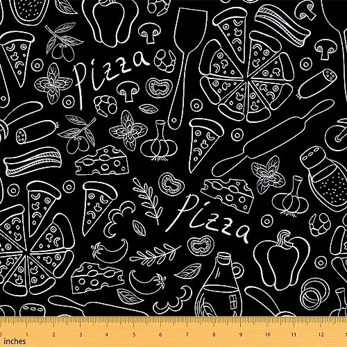 Wasserdichter Stoff für schnelles Kochen, Gemüse, Obst, Käse, Pizza, Zuhause, DIY Stoff, köstliches Essen-Thema, Polsterstoff für Kunst, Handwerk, Quilten, Nähen, 4,5 m von Castle Fairy