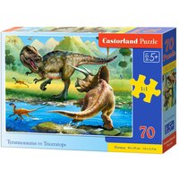 Tyrannosaurus vs Triceratops - Puzzle - 70 Teile von Castorland