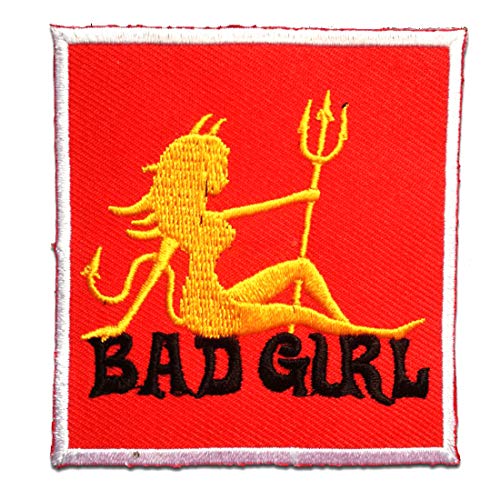 BAD GIRL BIKER - Aufnäher, Bügelbild, Aufbügler, Applikationen, Patches, Flicken, zum aufbügeln, Größe: 6.5 x 7 cm von Catch the Patch