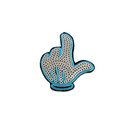 Catch the Patch Handschuh Finger mit Pailletten - (Größe: 9,1 x 7,5 cm) – Patches, Bügelbilder, Aufbügler – zum Aufbügeln oder Aufnähen – Ideal für Kleidung, Rucksäcke von Catch the Patch
