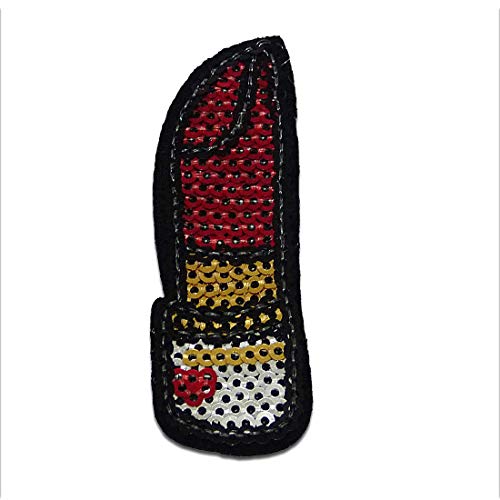 Catch the Patch Lippenstift mit Pailletten - (Größe: 6,9 x 2,3 cm) – Patches, Bügelbilder, Aufbügler – zum Aufbügeln oder Aufnähen – Ideal für Kleidung, Rucksäcke von Catch the Patch