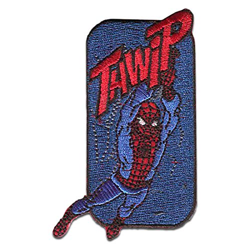 Catch the Patch Marvel Spiderman Comic Thwip - (Größe: 8,5 x 5,1 cm) – Aufbügler & Applikationen in verschiedenen Größen – Ideal für Kleidung, Schulranzen, Jeans & Rucksäcke von Catch the Patch