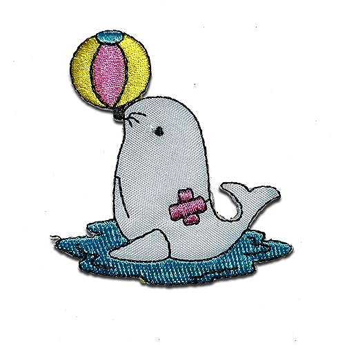 Catch the Patch Robbe Ball Tier - (Größe: 6 x 5,7 cm) – Aufbügler & Applikationen in verschiedenen Größen – Ideal für Kleidung, Schulranzen, Jeans & Rucksäcke von Catch the Patch