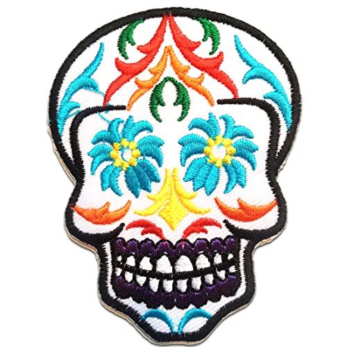 Catch the Patch Totenkopf Skelett - Aufnäher, Bügelbild, Aufbügler, Applikationen, Patches, Flicken, Zum Aufbügeln, Größe: 6 x 8 cm, Farbe:weiß Catch the Patch Totenkopf Skelett - Aufnäher, Bügelbild, Aufbügler, Applikationen, Patches, Flicken, Zum Aufbügeln, Größe: 6 x 8 cm, Farbe:weiß von Catch the Patch