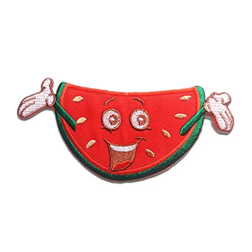Catch the Patch Wassermelone Frucht Obst - (Größe: 12,5 x 5,6 cm) Aufnäher, Bügelbilder, Aufbügler, Applikationen, Patches, Sticker zum Aufbügeln oder Aufnähen – für Kleidung, Taschen, Jacken von Catch the Patch