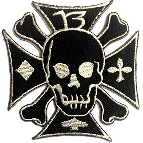 Chopper Kreuz Totenkopf - Aufnäher, Bügelbild, Aufbügler, Applikationen, Patches, Flicken, zum aufbügeln, Größe: 7.5 x 8.4 cm von Catch the Patch