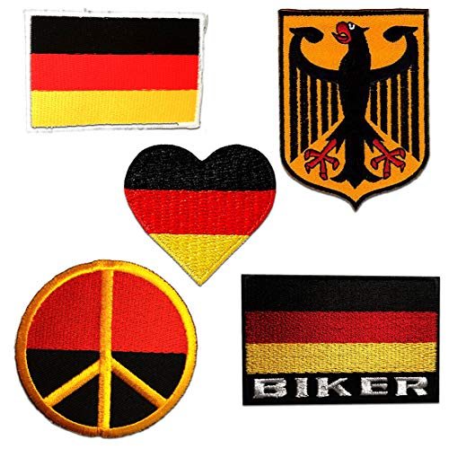 Deutschland Set 5 Stück - Aufnäher, Bügelbild, Aufbügler, Applikationen, Patches, Flicken, Zum Aufbügeln Deutschland Set 5 Stück - Aufnäher, Bügelbild, Aufbügler, Applikationen, Patches, Flicken, Zum Aufbügeln von Catch the Patch