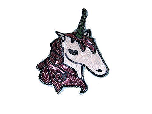 Einhorn Pferd mit Pailletten XL - Aufnäher, Applikationen, Patches, Flicken, zum aufnähen, Größe: 28,5 x 16,5 cm von Catch the Patch