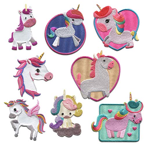 Einhorn Set 8 Stück Tier - Aufnäher, Bügelbild, Aufbügler, Applikationen, Patches, Flicken, Zum Aufbügeln Einhorn Set 8 Stück Tier - Aufnäher, Bügelbild, Aufbügler, Applikationen, Patches, Flicken, Zum Aufbügeln von Catch the Patch