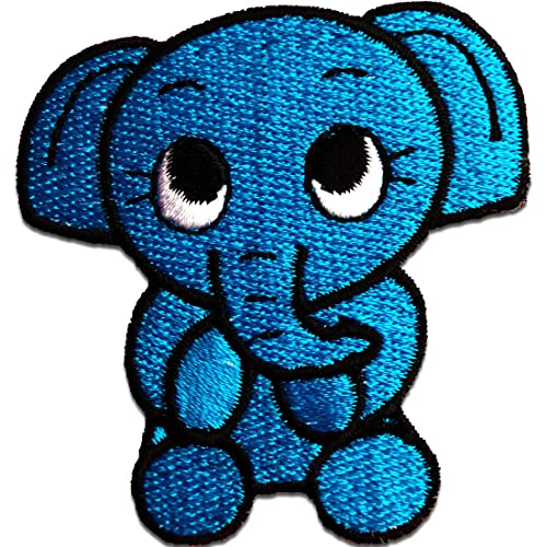 Elefant Tier - Aufnäher, Bügelbild, Aufbügler, Applikationen, Patches, Flicken, Zum Aufbügeln, Größe: 5.9 x 6.3 cm, Farbe:blau Elefant Tier - Aufnäher, Bügelbild, Aufbügler, Applikationen, Patches, Flicken, Zum Aufbügeln, Größe: 5.9 x 6.3 cm, Farbe:blau von Catch the Patch